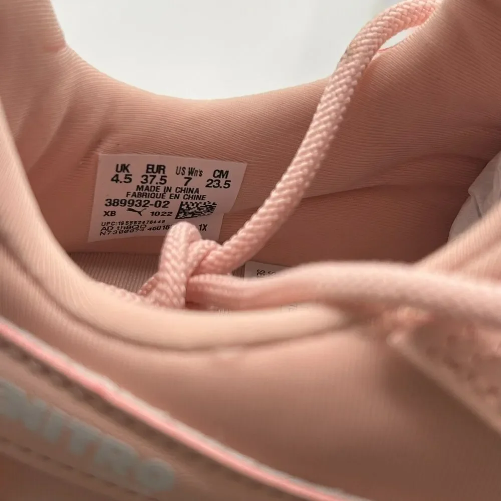 Puma Sneakers Fier Nitro Lthr Lace Up Pink Casual Shoes Women Size 7